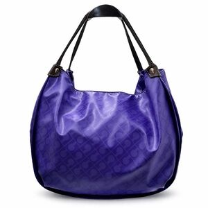Gherardini Purple Blue Monogram Nylon Shoulder Bag Designer Hobo Handbag Italy